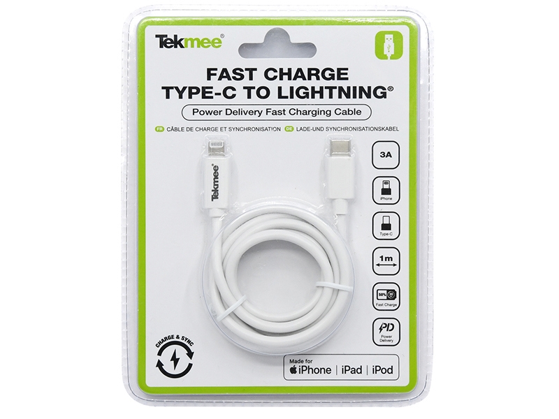 TECNOSHOP Cavo dati USB Type C - Lightning 1 m Tekmee